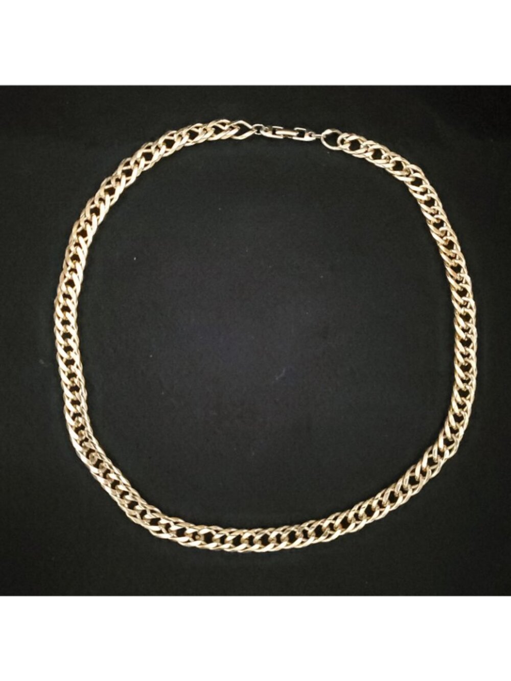 Vintage Napier Necklace Gold Tone Cuban Link 23" 3/8" - Picture 3 of 9